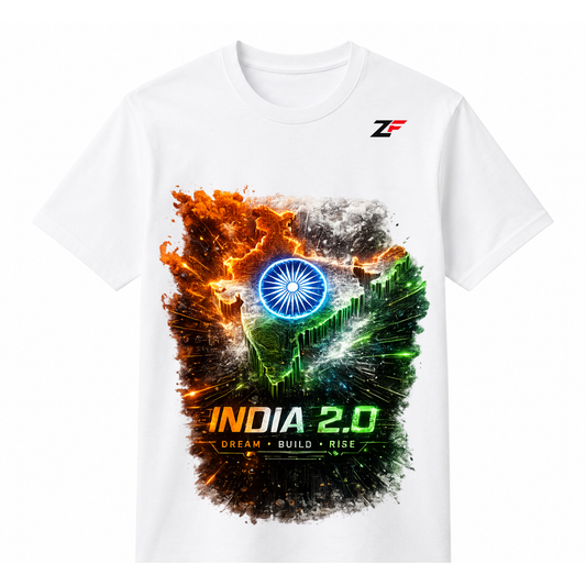 India 2.0 T-Shirt | Dream Build Rise Patriotic Graphic Tees