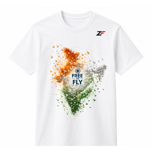 Free to Fly T-Shirt | Indian Tricolor Birds Patriotic Graphic Tees
