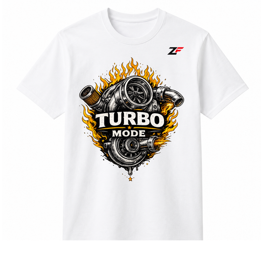 Turbo Mode Oversized Graphic T-Shirt White
