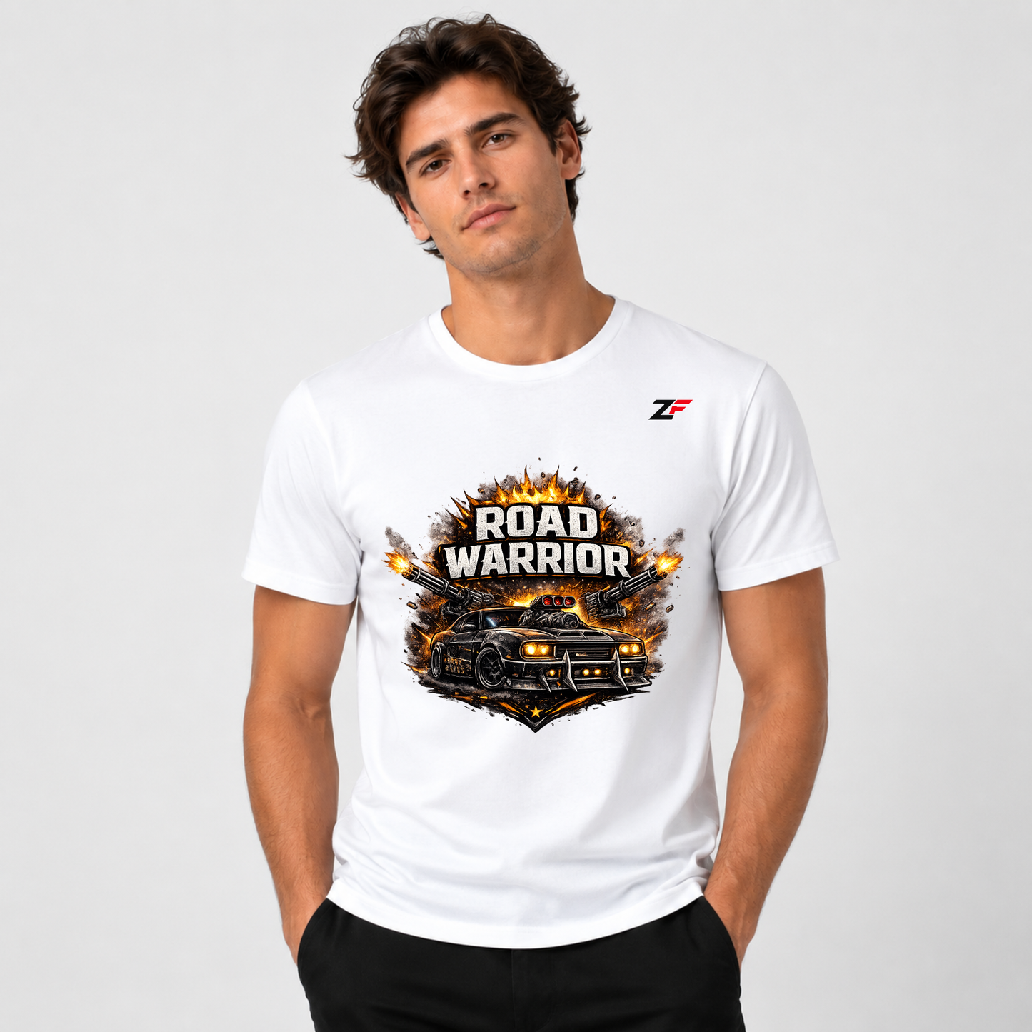 Road Warrior Oversized Graphic T-Shirt white