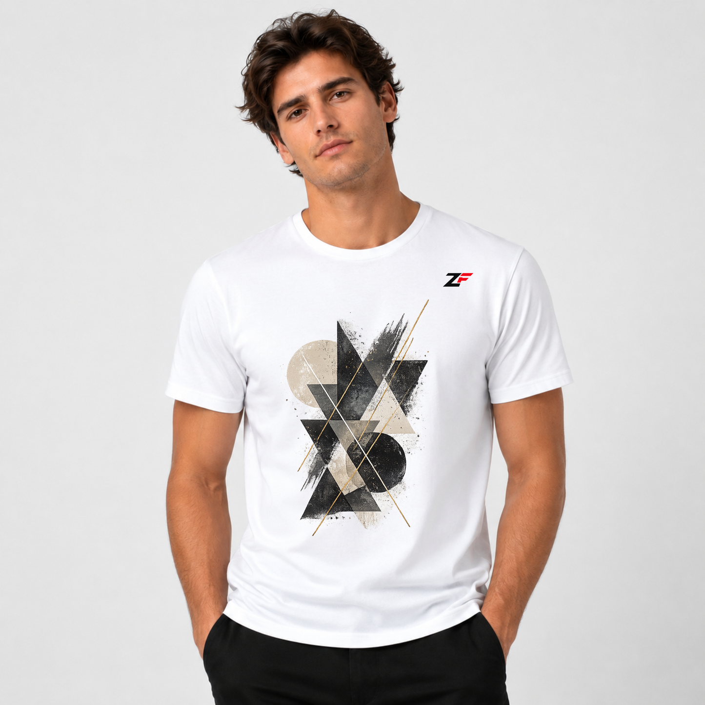 Broken Geometry Abstract Oversized T-Shirt