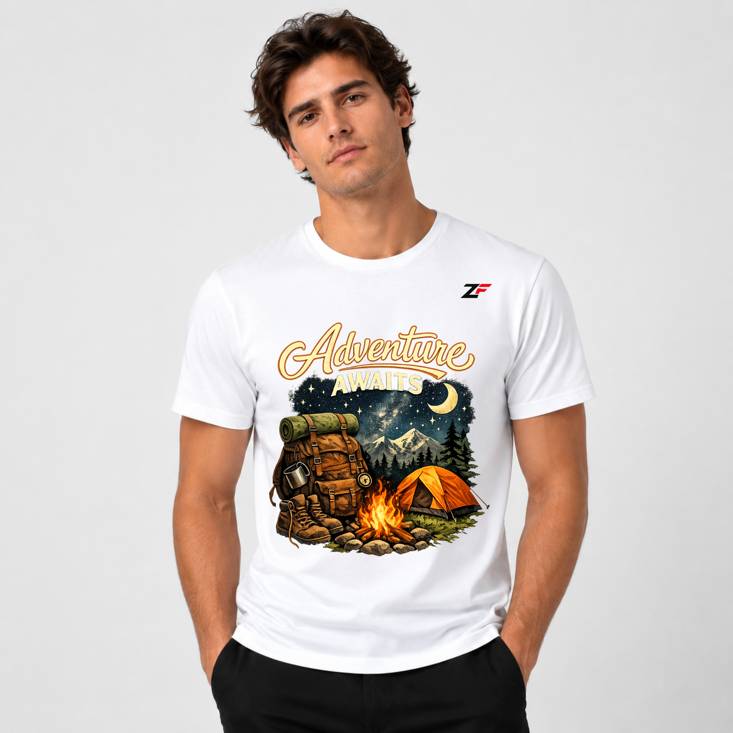 Take the Scenic Route Mountain Sunset Oversized T-Shirt white