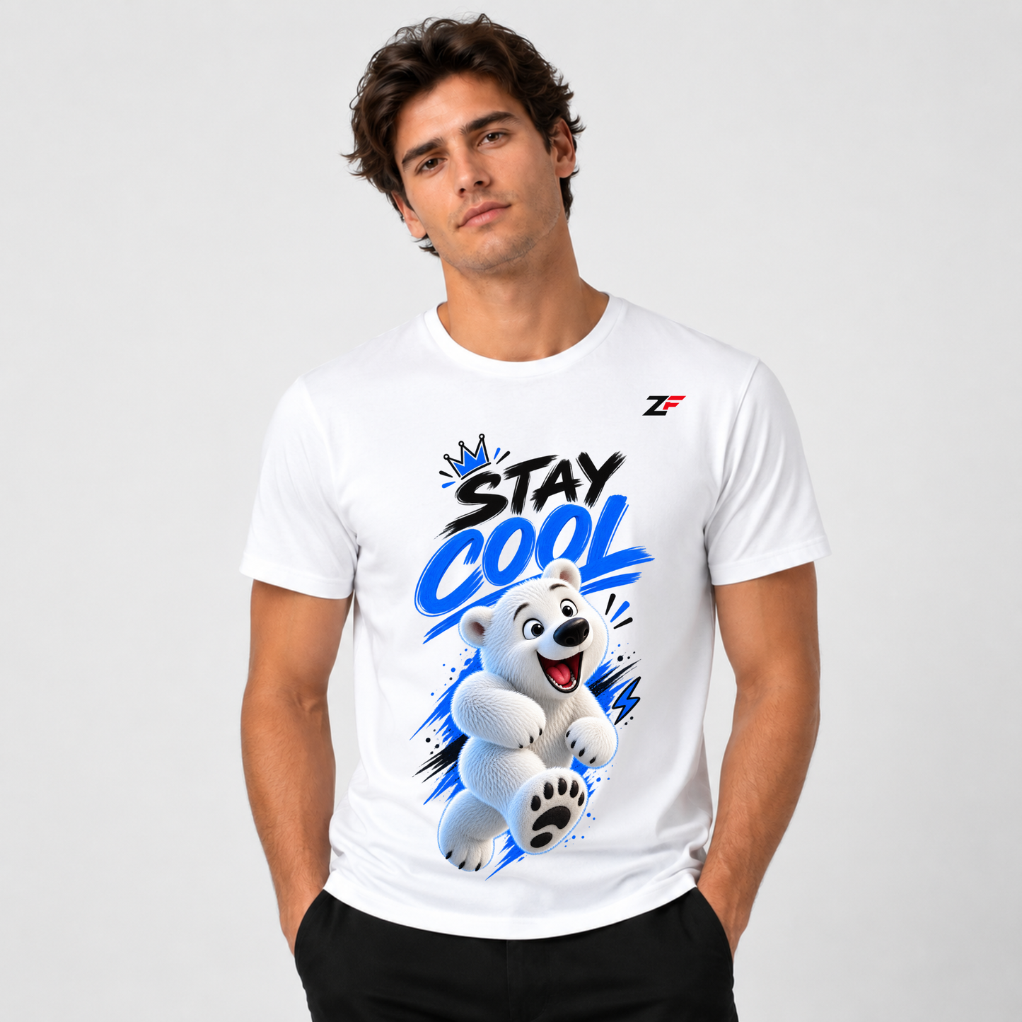 Stay Cool Polar Bear T-Shirt | Cute Graphic White Tee