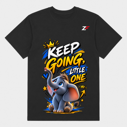 Keep Going Little One Elephant T-Shirt – Motivational Kids Graphic Tee