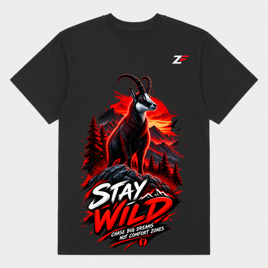 Stay Wild Mountain Goat T-Shirt – Adventure Graphic Tee