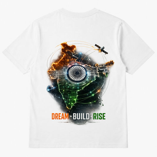 New India T-Shirt | Dream Build Rise Patriotic Graphic Tee