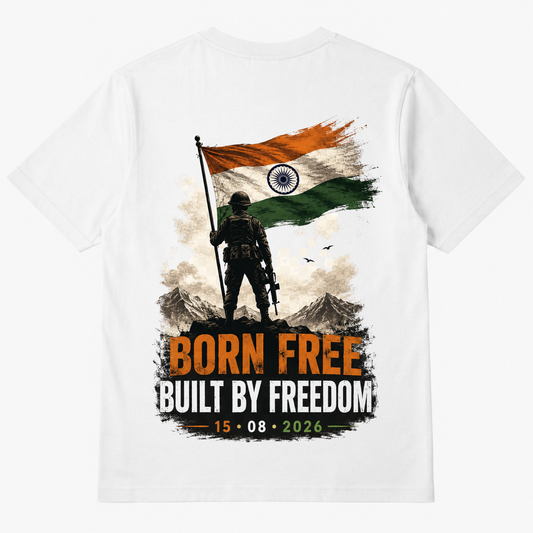 Born Free Built by Freedom T-Shirt | India Patriotic Independence Day 2026