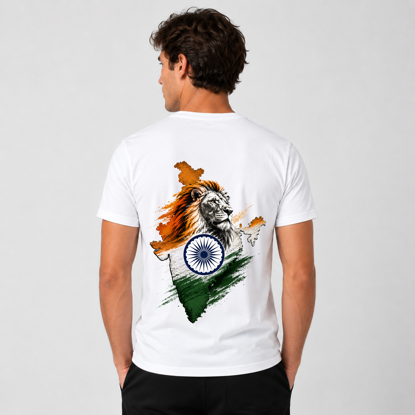 Indian Spirit T-Shirt | Lion & India Map Patriotic Graphic Tees