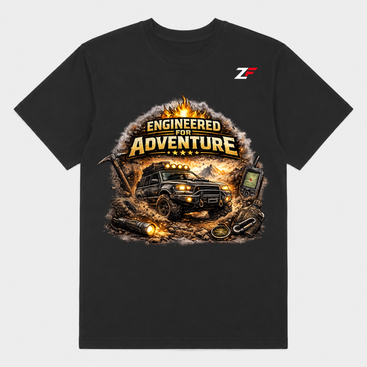 Engineered for Adventure Oversized Graphic T-Shirt Black