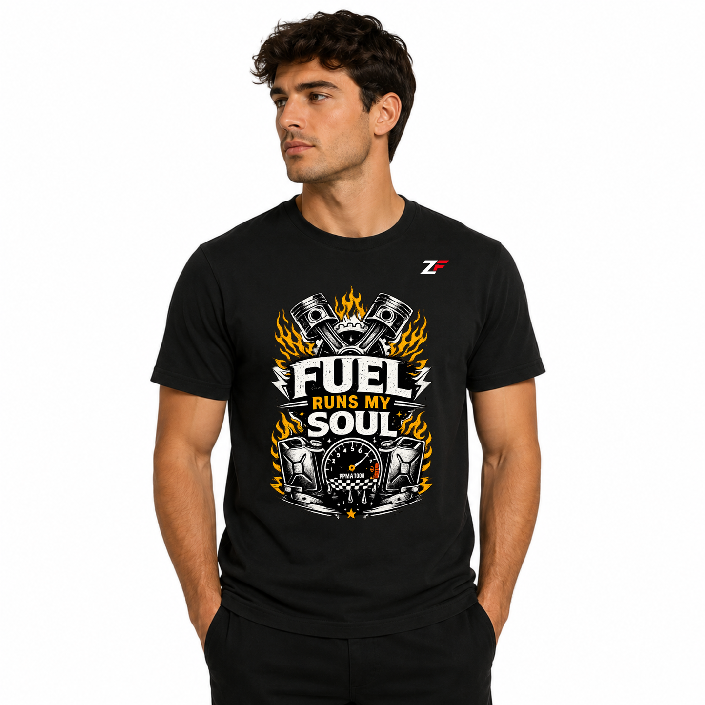 Fuel Runs My Soul Oversized Graphic T-Shirt Black