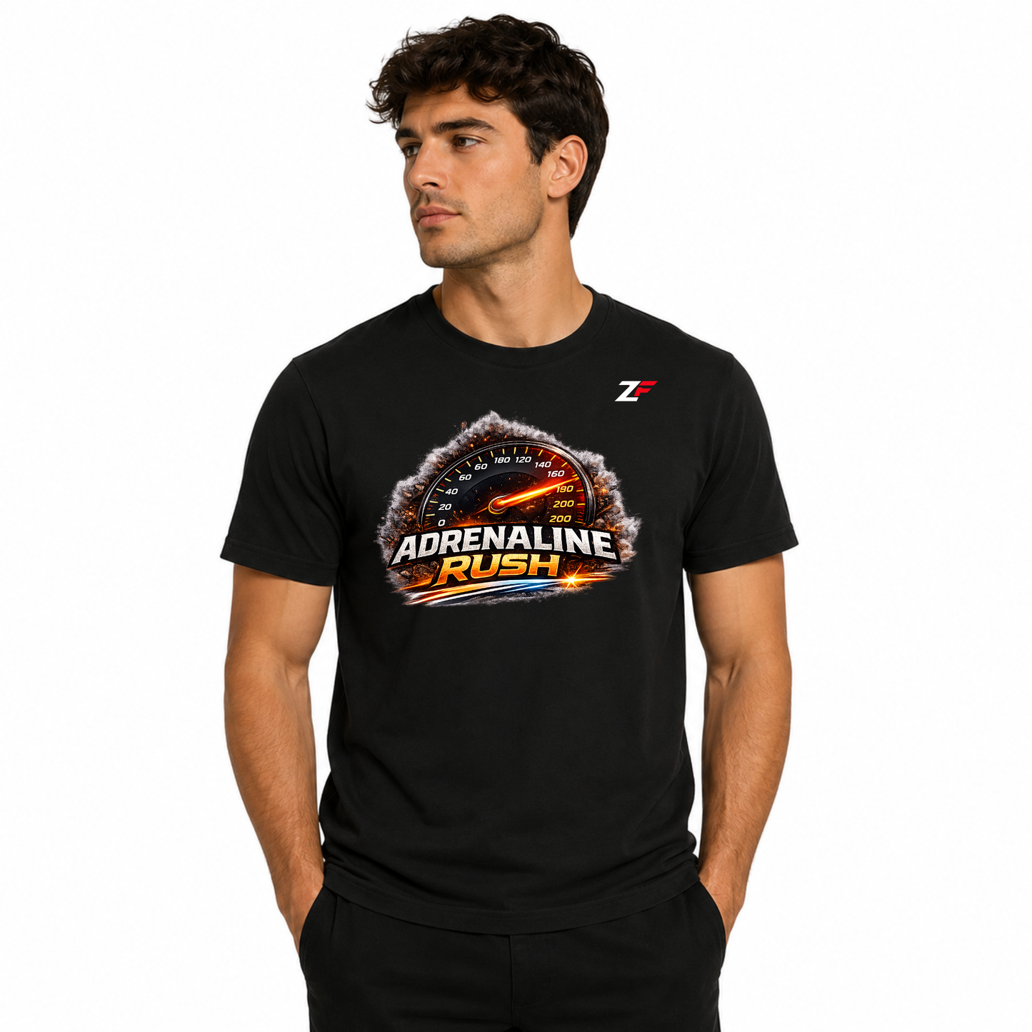 Adrenaline Rush Oversized Graphic T-Shirt Black