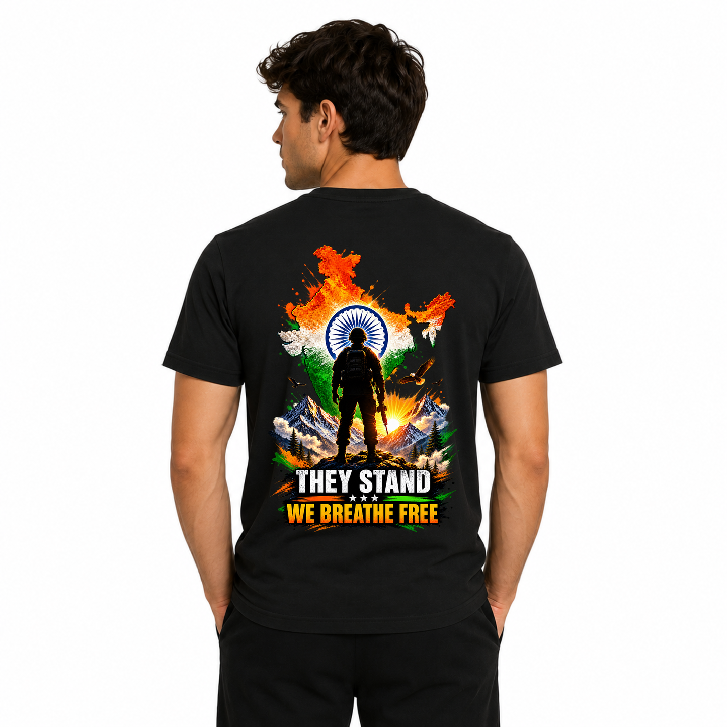 They Stand We Breathe Free T-Shirt | Indian Army Patriotic T-Shirt