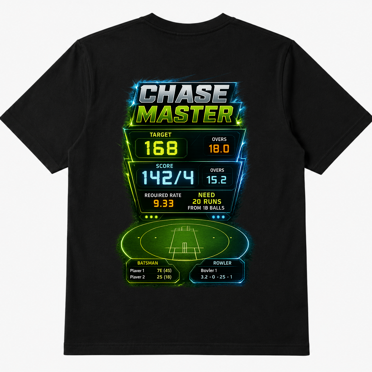 Chase Master Cricket Scoreboard Oversized T-Shirt