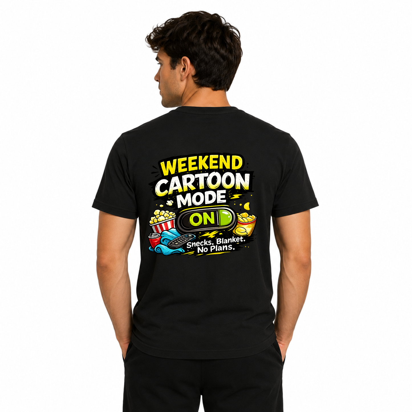Weekend Cartoon Mode Oversized T-Shirt | Cartoon Graphic Streetwear Tee