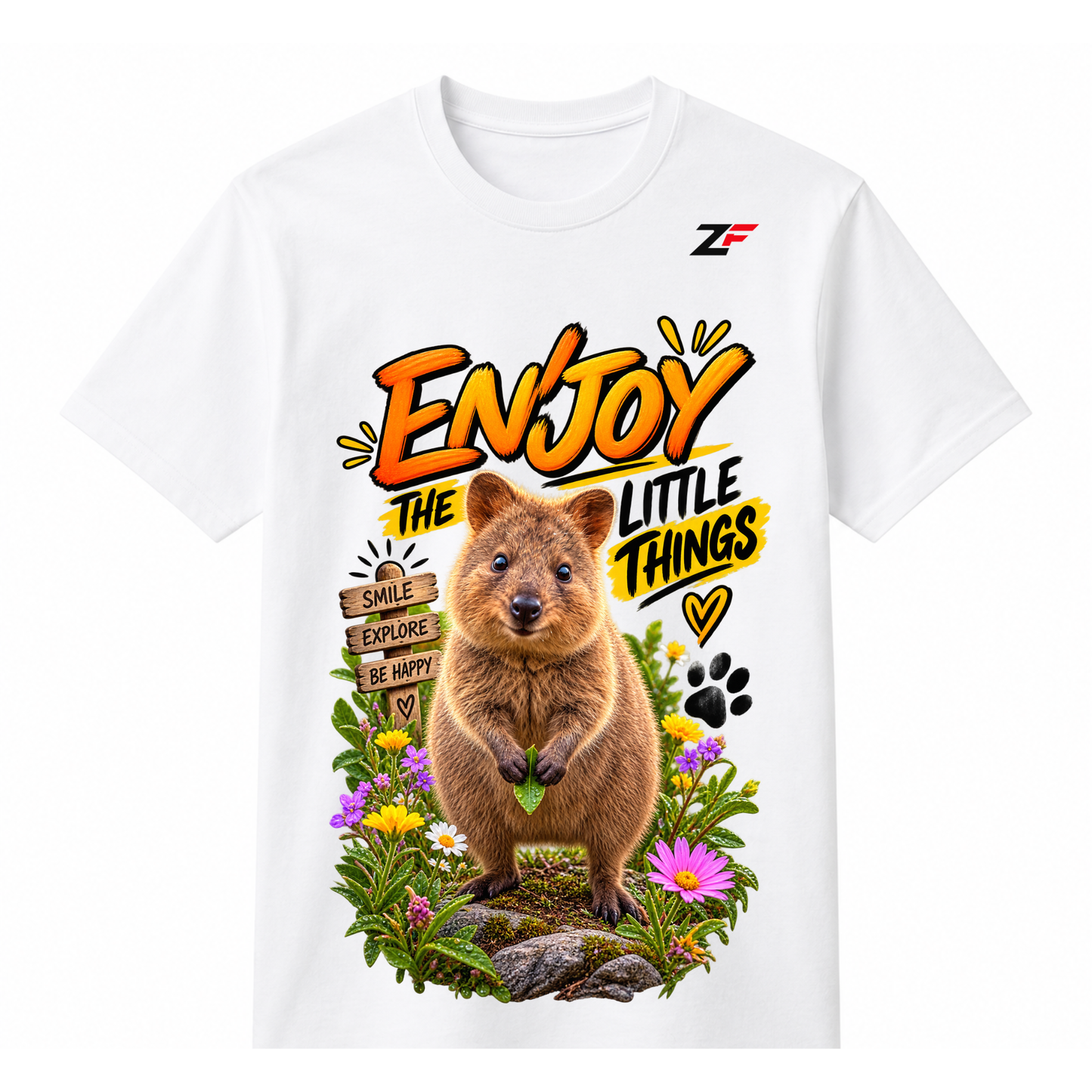 Enjoy the Little Things Quokka T-Shirt – Cute Animal Graphic Tee