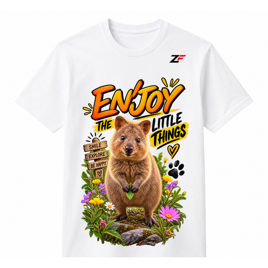 Enjoy the Little Things Quokka T-Shirt – Cute Animal Graphic Tee