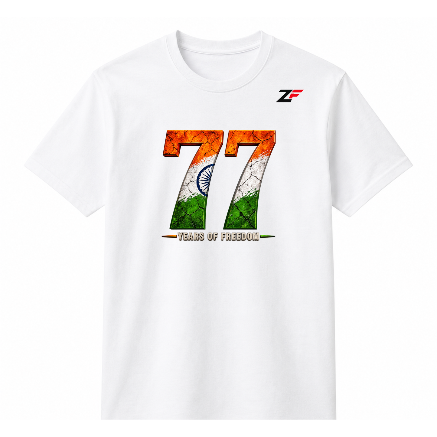 77 Years of Freedom India Independence Day Graphic T-Shirt | 1947–2026