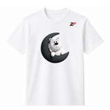 Moon Bear T-Shirt | Cute Polar Bear Crescent Moon Graphic White Tee