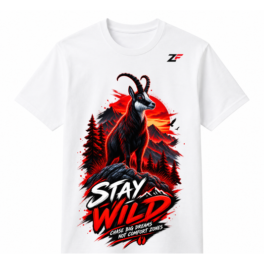 Stay Wild Mountain Goat T-Shirt – Adventure Graphic Tee
