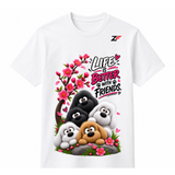 Life Is Better With Friends Dog Graphic T-Shirt – Cute Puppy Printed Tee