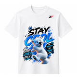 Stay Cool T-Shirt | Cute Polar Bear Graphic Blue & Black Tee