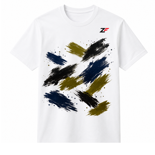 Abstract Brush Pattern Oversized T-Shirt