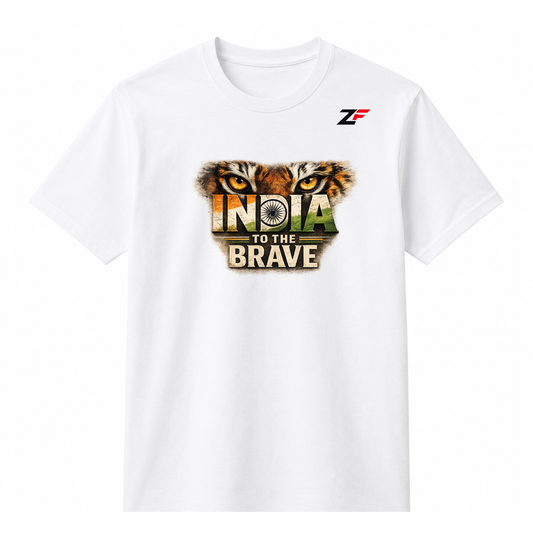 Fearless Tiger India T-Shirt | Patriotic Indian Graphic Tee | Tiger Print