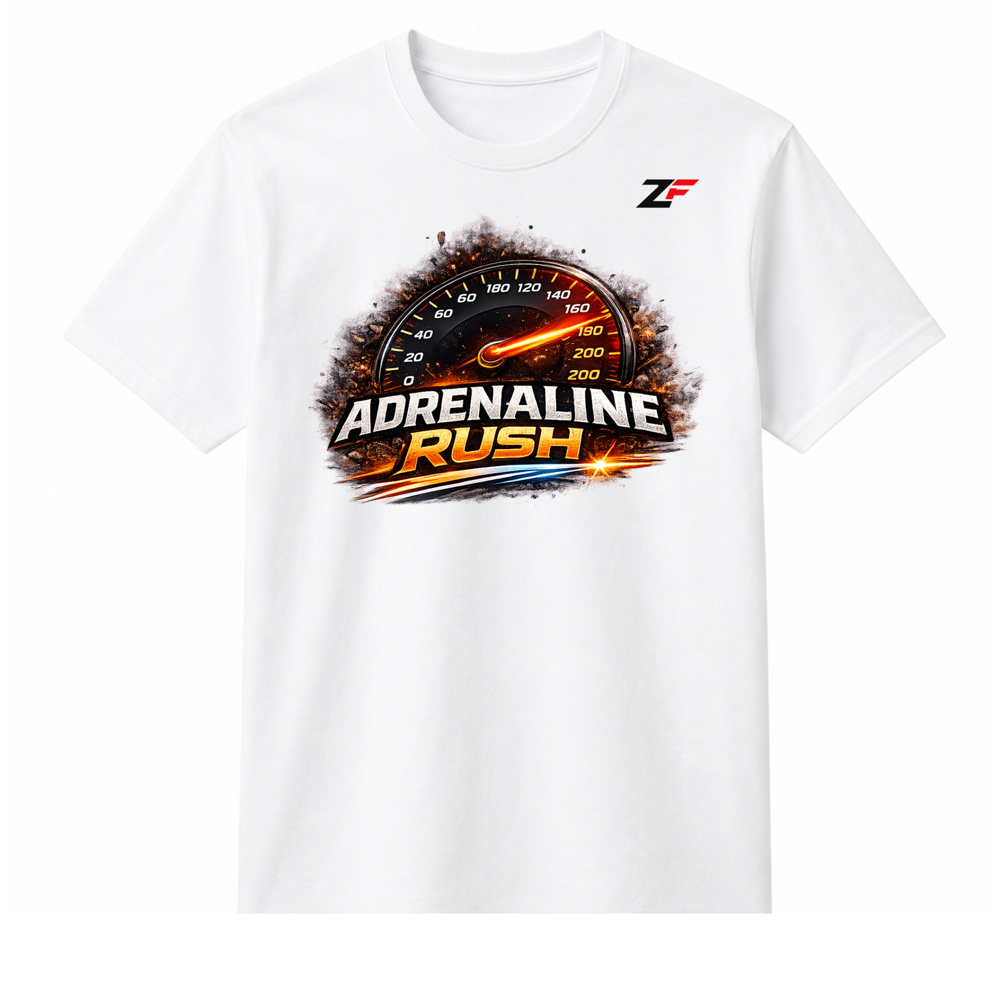 Adrenaline Rush Oversized Graphic T-Shirt White
