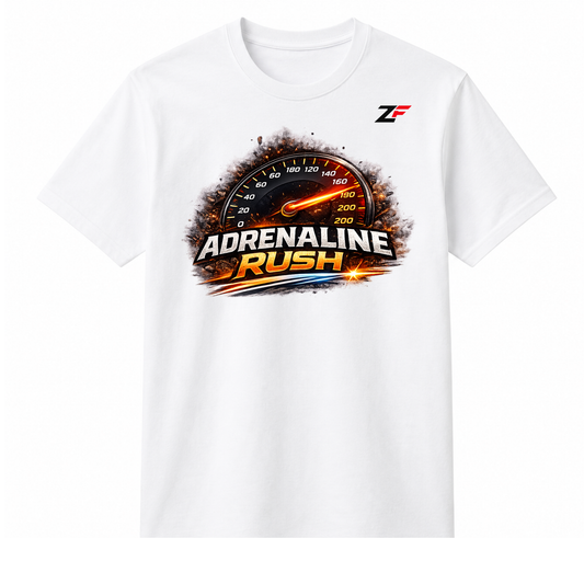 Adrenaline Rush Oversized Graphic T-Shirt White