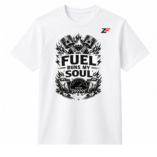 Fuel Runs My Soul Oversized Graphic T-Shirt White