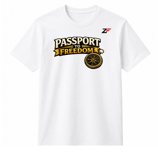 Passport to Freedom Oversized Graphic T-Shirt white