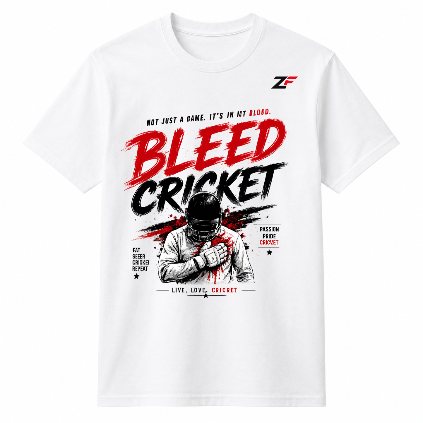 Bleed Cricket Oversized White T-Shirt