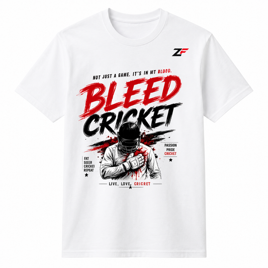 Bleed Cricket Oversized White T-Shirt