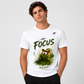 Stay Focus T-Shirt | Motivational Bear Graphic White Tee