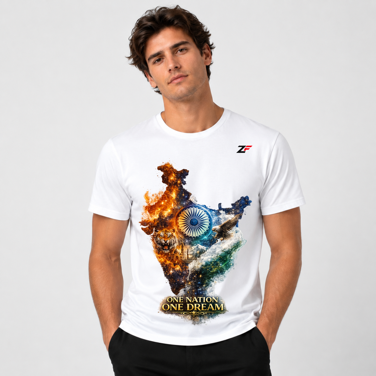 One Nation One Dream India T-Shirt | Patriotic India Map Graphic Tees