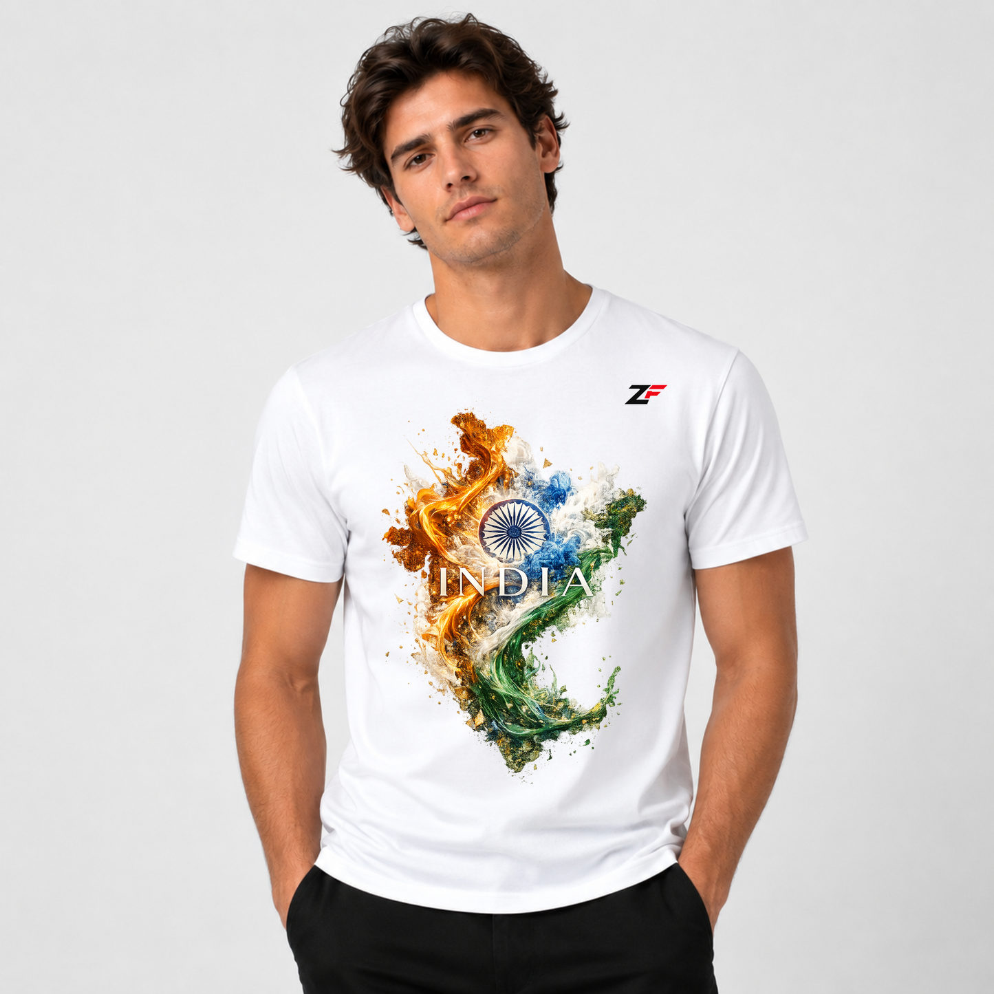 India Tricolor Splash T-Shirt | Premium Patriotic Graphic Tee