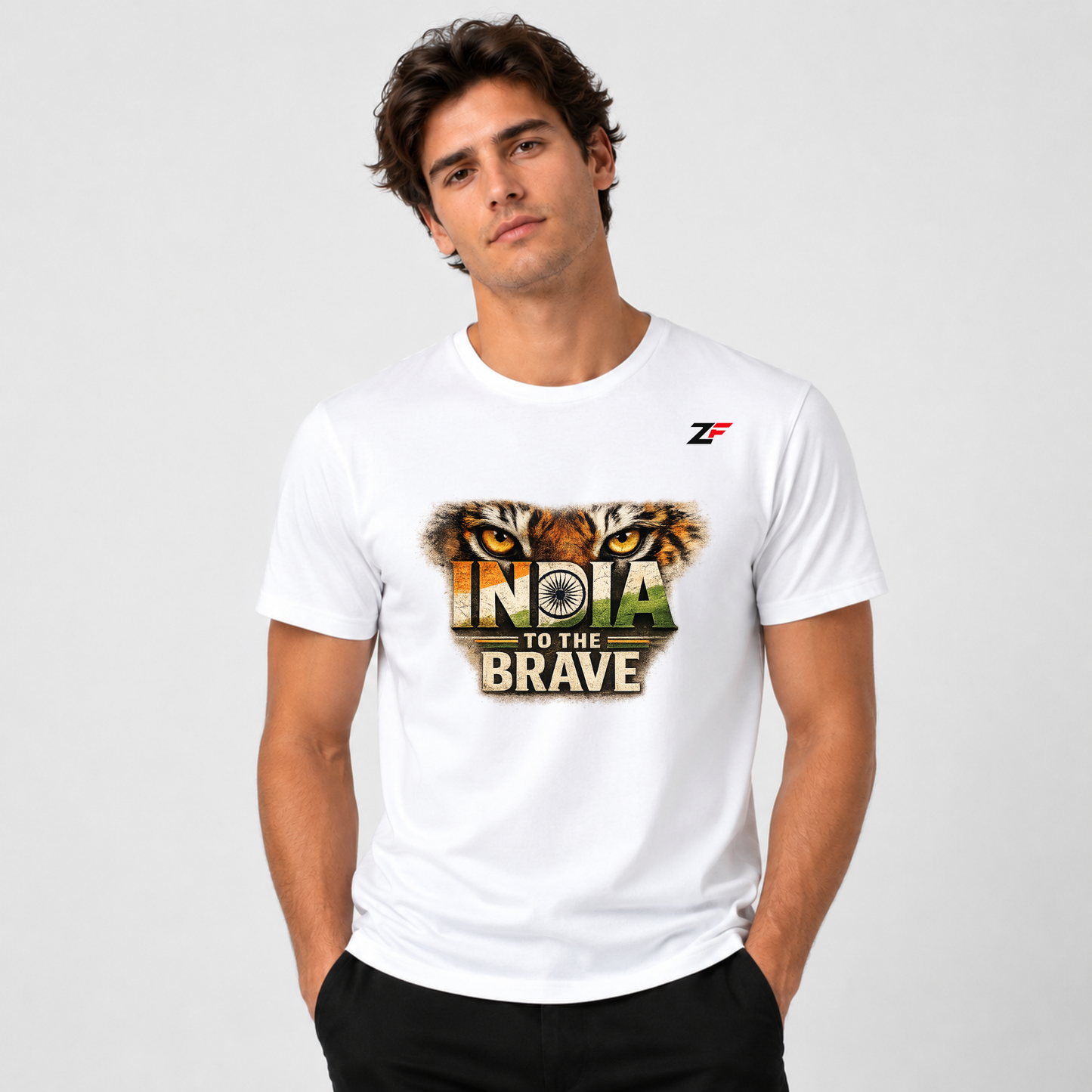 Fearless Tiger India T-Shirt | Patriotic Indian Graphic Tee | Tiger Print