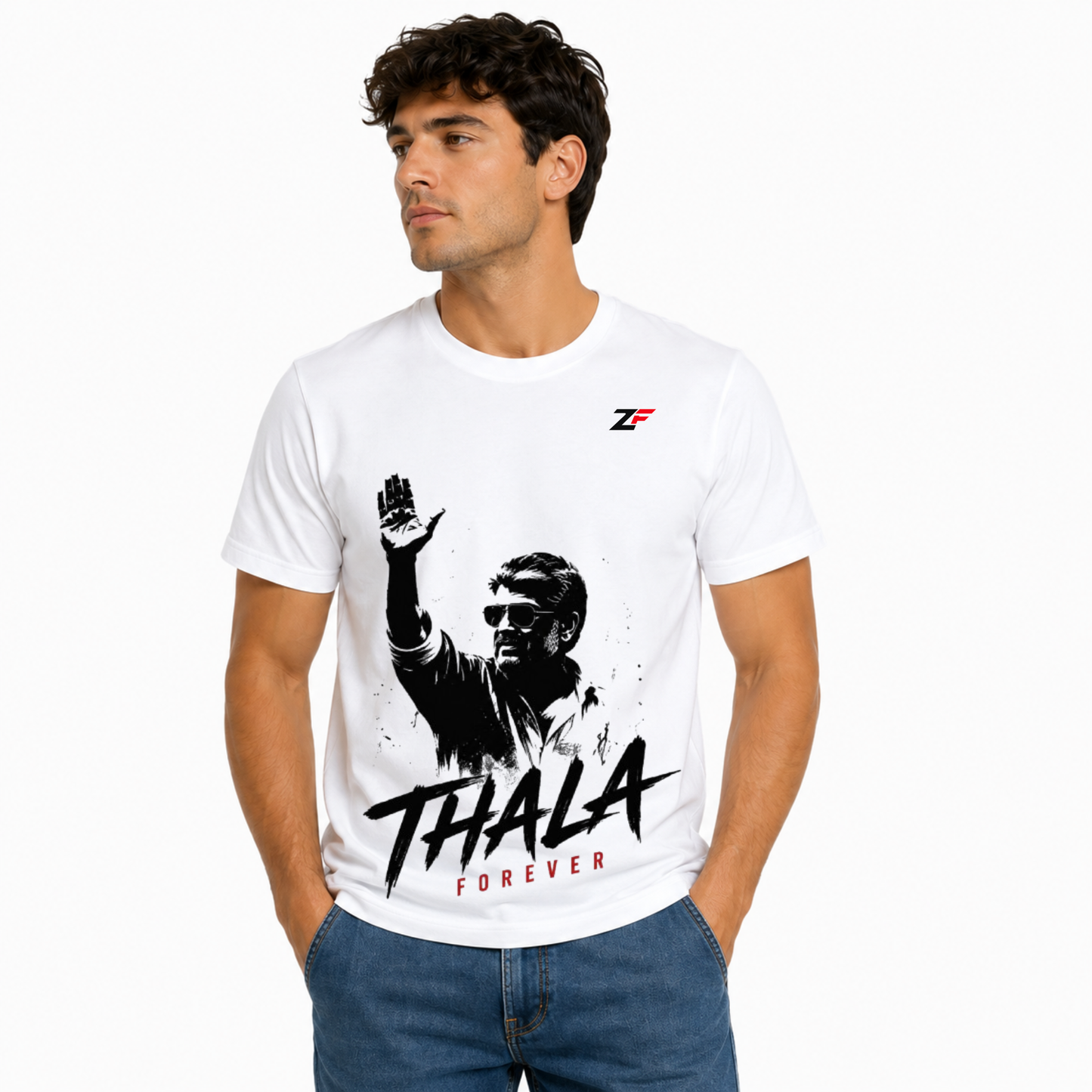 Thala Forever Graphic T-Shirt | Premium White Cotton Fan Edition Tee