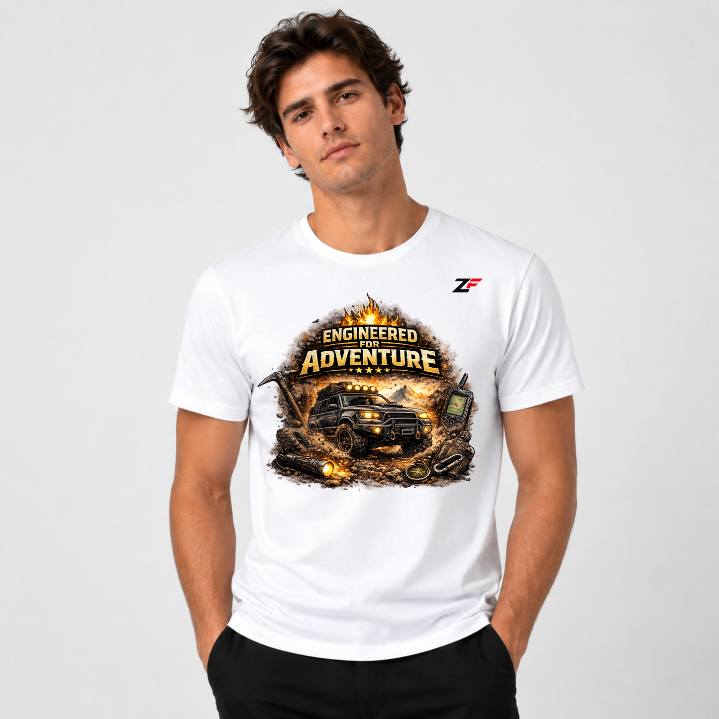 Engineered for Adventure Oversized Graphic T-Shirt White