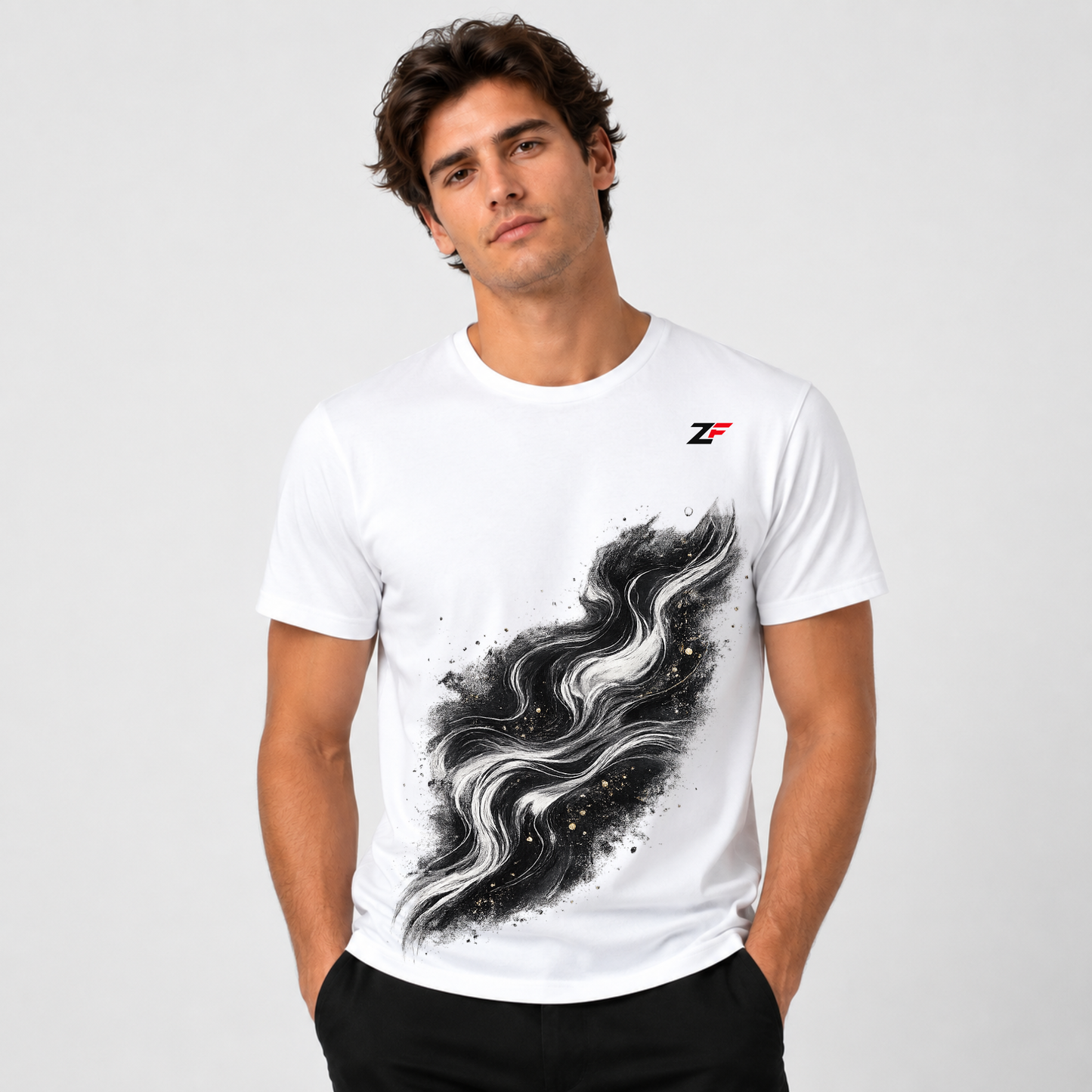 Liquid Flow Abstract Oversized T-Shirt
