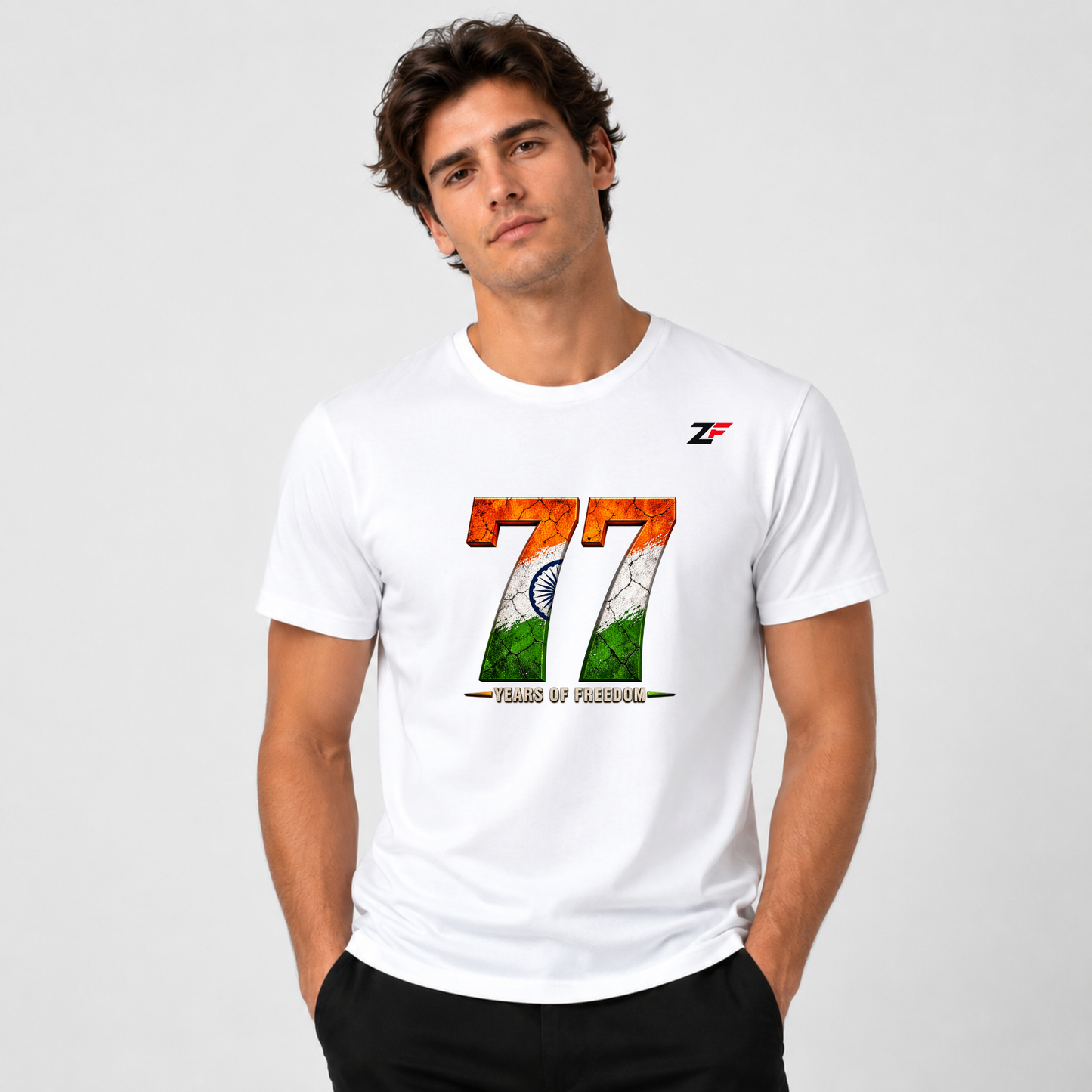 77 Years of Freedom India Independence Day Graphic T-Shirt | 1947–2026
