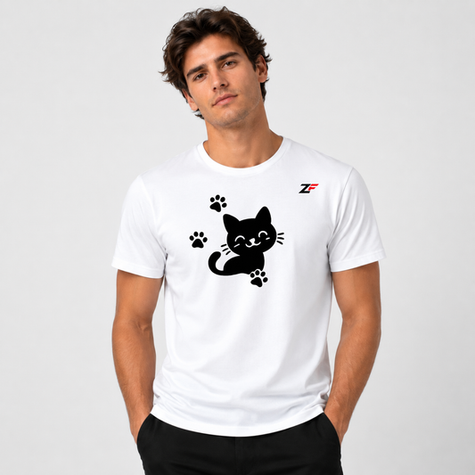 The Mischief Club Oversized T-Shirt | Funny Cartoon Cat Graphic Tee