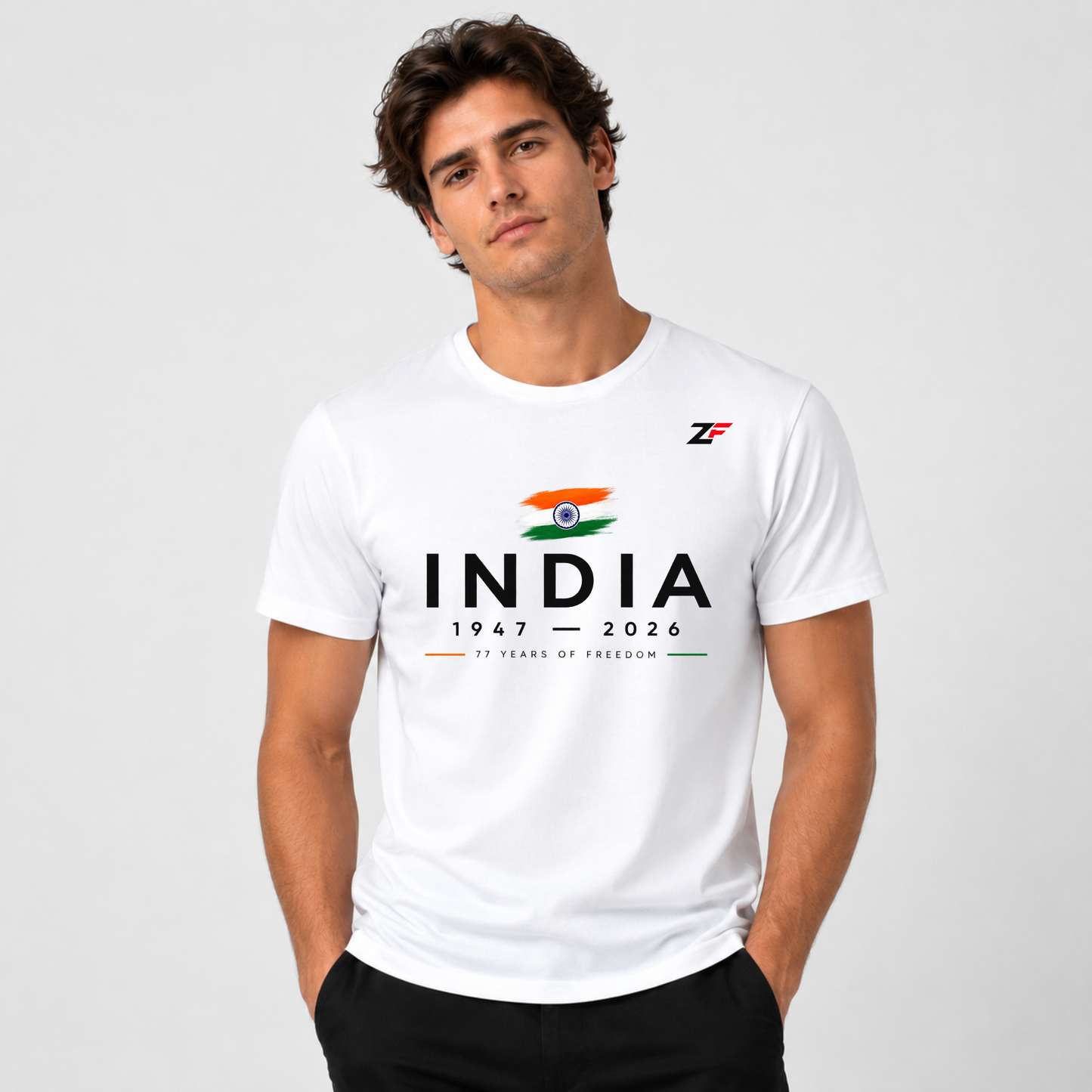 India 77 T-Shirt | Free Proud Indian Patriotic Graphic Tee