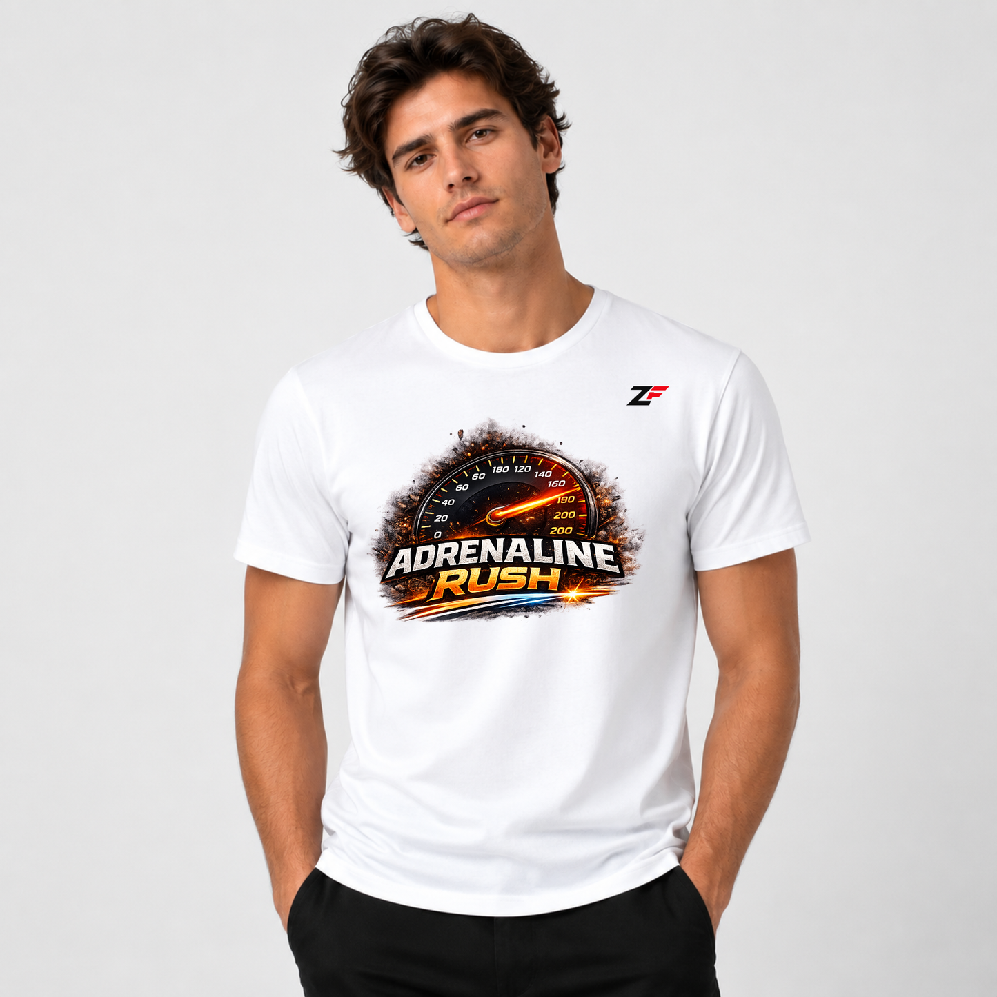 Adrenaline Rush Oversized Graphic T-Shirt White