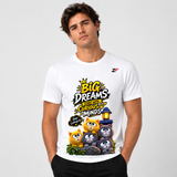 Big Dreams Cat Graphic T-Shirt – Curious Minds Inspirational Printed Tee