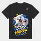 Stay Happy Polar Bear T-Shirt | Cute Graphic Black Tee
