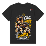 Chill Vibes Pug Graphic T-Shirt – Find Joy in Simple Things Printed Tee