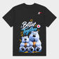 Better Together Bear T-Shirt | Cute Couple Bear Graphic Printed Black Tee
