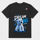 Dream Big Polar Bear T-Shirt | Cute Motivational Bear Graphic Printed Black Tee