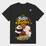 Better Together Good Friends T-Shirt | Cute Friendship Bear Graphic Printed Tee